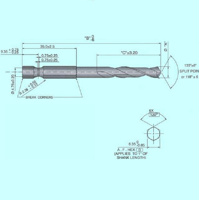 Сверло d 2,5х 30х 78мм HSS шестигранный хв. \