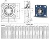 Подшипниковый Узел UCF313 (подшипник UC313 во фланцевом квадратном корпусе) \